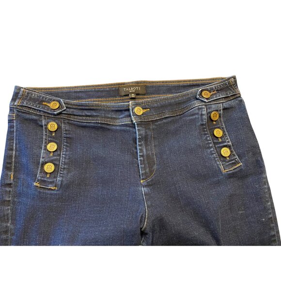 Talbots Petites 16P Blue Jeans Button-Accent Cropped Straight Jeans - Picture 7 of 16
